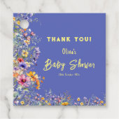 ワイルドフラワーベビーシャワーメッセージカード フェイバータグ (正面)