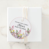 ワイルドフラワーベビーシャワーラウンドパーティーの好意ラベル フェイバータグ (インサイチュ)