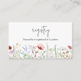 ワイルドフラワーベビーシャワーレジストリー エンクロージャーカード