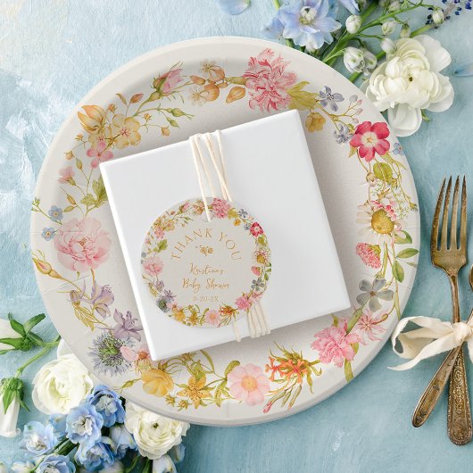 ワイルドフラワーベビーシャワーヴィンテージ フェイバータグ