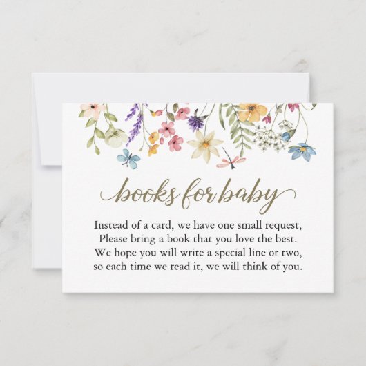 ワイルドフラワーベビーシャワー予約リクエストカード 招待状 (正面)