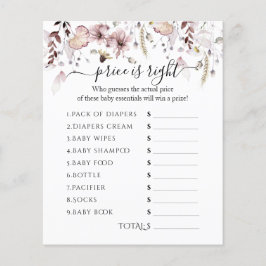 ワイルドフラワーベビーシャワー価格は正しいゲーム