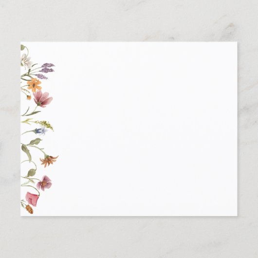 ワイルドフラワーベビーシャワー家族の伝統カード (裏面)