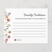 ワイルドフラワーベビーシャワー家族の伝統カード (正面)