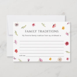 ワイルドフラワーベビーシャワー家族の伝統カード 招待状