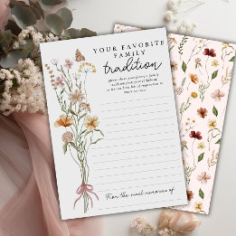 ワイルドフラワーベビーシャワー家族の伝統カード 招待状