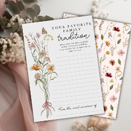 ワイルドフラワーベビーシャワー家族の伝統カード 招待状
