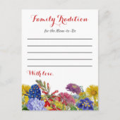 ワイルドフラワーベビーシャワー家族の伝統カード 案内ポストカード (正面)