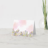 ワイルドフラワーベビーシャワー折り畳みサンキューカード サンキューカード (裏面)