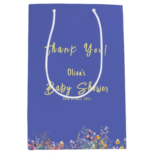 ワイルドフラワーベビーシャワー抱き枕 ミディアムペーパーバッグ (正面)