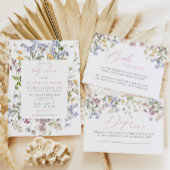 ワイルドフラワーベビーシャワー招待状ガールボホピンク 招待状