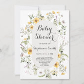 ワイルドフラワーベビーシャワー招待状テンプレート、フローラ 招待状 (正面)