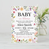 ワイルドフラワーベビーシャワー招待状ベビーイン開花 招待状 (スタンド正面)