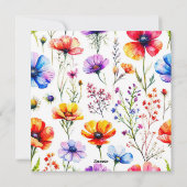 ワイルドフラワーベビーシャワー招待状 シーズンカード (裏面)