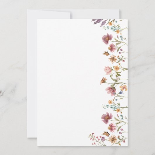 ワイルドフラワーベビーシャワー招待状 セーブザデート (裏面)