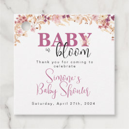 ワイルドフラワーベビーシャワー招待状 フェイバータグ