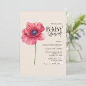 ワイルドフラワーベビーシャワー招待状 招待状 (スタンド正面)