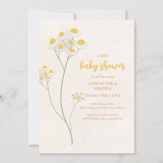 ワイルドフラワーベビーシャワー招待状 招待状 (正面)