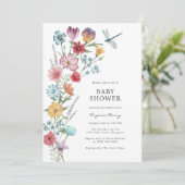 ワイルドフラワーベビーシャワー招待状 招待状 (スタンド正面)