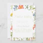 ワイルドフラワーベビーシャワー招待状 招待状 (正面)