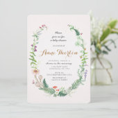 ワイルドフラワーベビーシャワー招待状 招待状 (スタンド正面)