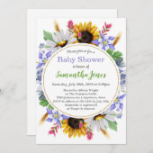 ワイルドフラワーベビーシャワー招待状 招待状 (正面/裏面)
