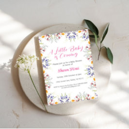 ワイルドフラワーベビーシャワー招待状 招待状