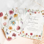 ワイルドフラワーベビーシャワー招待状 招待状
