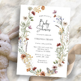 ワイルドフラワーベビーシャワー招待状 招待状
