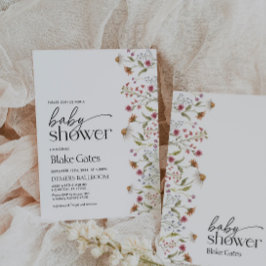 ワイルドフラワーベビーシャワー招待状 招待状