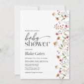 ワイルドフラワーベビーシャワー招待状 招待状 (正面)