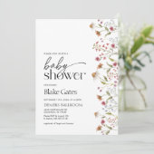 ワイルドフラワーベビーシャワー招待状 招待状 (スタンド正面)