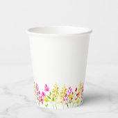 ワイルドフラワーベビーシャワー水彩フローラかわいいピンク 紙コップ (裏面)
