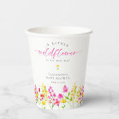 ワイルドフラワーベビーシャワー水彩フローラかわいいピンク 紙コップ (正面)
