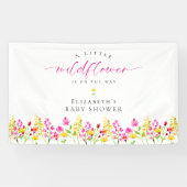 ワイルドフラワーベビーシャワー水彩フローラ背景 横断幕 (横)