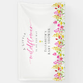 ワイルドフラワーベビーシャワー水彩フローラ背景 横断幕 (縦)