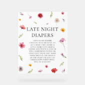 ワイルドフラワーベビーシャワー深夜おむつゲーム アクリルサイン (正面)