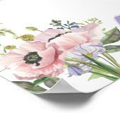 ワイルドフラワーベビーシャワー深夜おむつサイン ポスター (角)