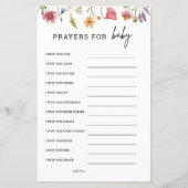 ワイルドフラワーベビーシャワー祈りの言葉ベビーアドバイスカード (正面)