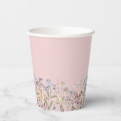 ワイルドフラワーベビーシャワー紙カップ赤面ガール 紙コップ (裏面)