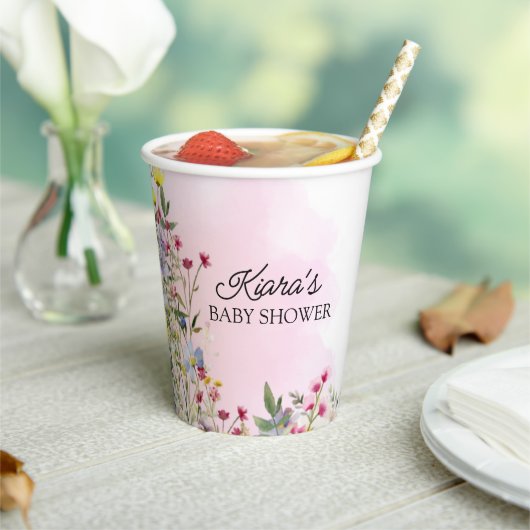ワイルドフラワーベビーシャワー紙カップ 紙コップ (インサイチュ)