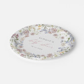 ワイルドフラワーベビーシャワー紙プレートフローラピンク ペーパープレート (アングル)