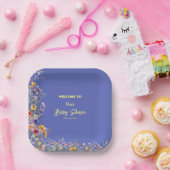 ワイルドフラワーベビーシャワー紙プレート ペーパープレート (パーティー)