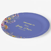 ワイルドフラワーベビーシャワー紙プレート ペーパープレート (アングル)