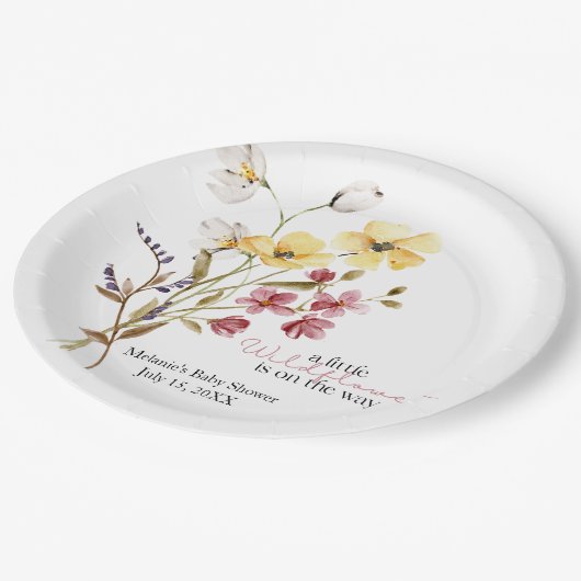 ワイルドフラワーベビーシャワー紙プレート ペーパープレート (アングル)