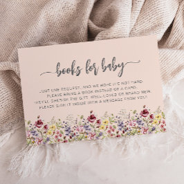 ワイルドフラワーベビーシャワー赤面ブックリクエスト エンクロージャーカード