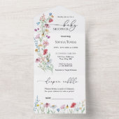 ワイルドフラワーベビーシャワー オールインワン招待状 (内側)