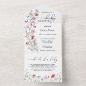 ワイルドフラワーベビーシャワー オールインワン招待状 (内側)