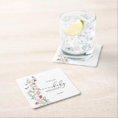 ワイルドフラワーベビーシャワー スクエアペーパーコースター (インサイチュ)