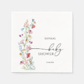 ワイルドフラワーベビーシャワー スタンダードカクテルナプキン (正面)